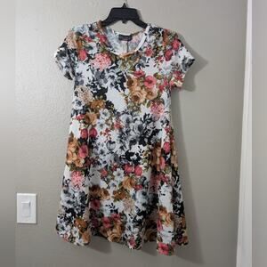 Discreet Multicolor Floral Mini Dress